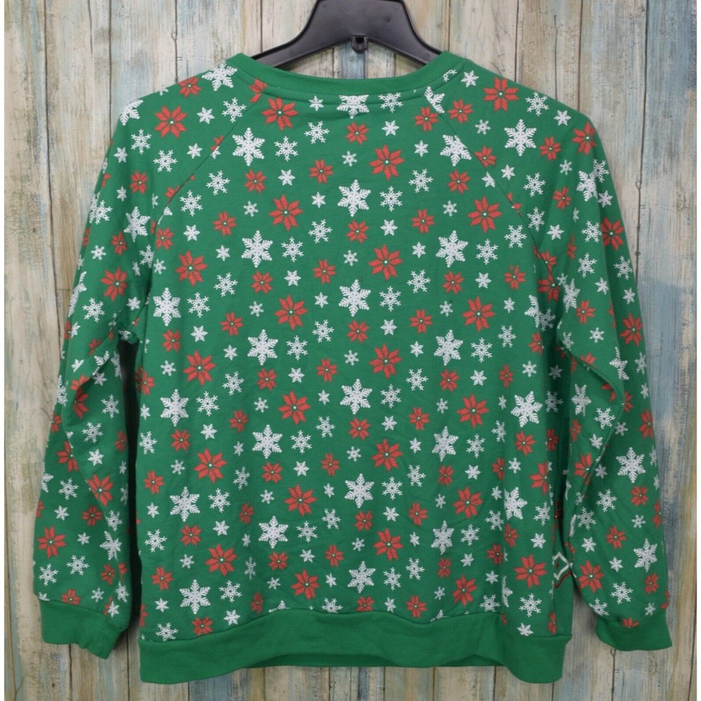 Green Ugly Christmas Sweater Size XL (15-17) FA LA LA LA - Picture 2 of 8